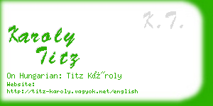 karoly titz business card